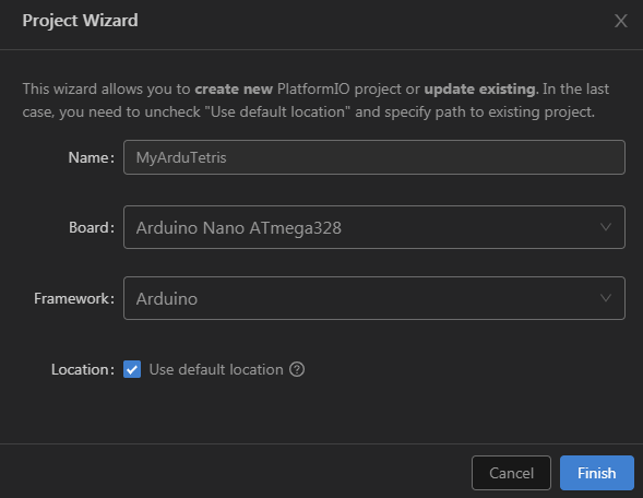 PlatformIO Project Wizard
